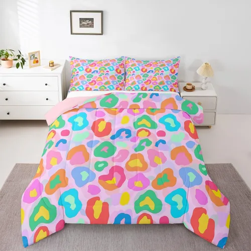 Vista 13 de Erosebridal Juego de edredón con estampado de leopardo, juego de ropa de cama con estampado de guepardo, juego de ropa de cama y colecciones