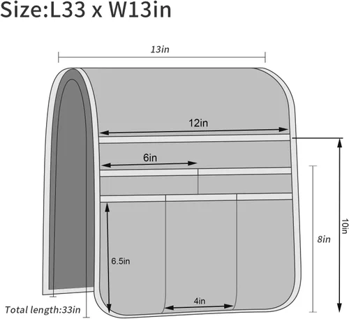 Vista 7 de Teniux - Organizador de apoyabrazos antideslizante con soporte para mando a distancia para sillón reclinable, con 5 bolsillos para revista, tableta