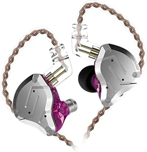 Vista 5 de Keephifi KZ ZS10 Pro - Auriculares intrauditivos, 4BA+1DD de 5 controladores, placa frontal de acero inoxidable, cable desmontable de 2 pines