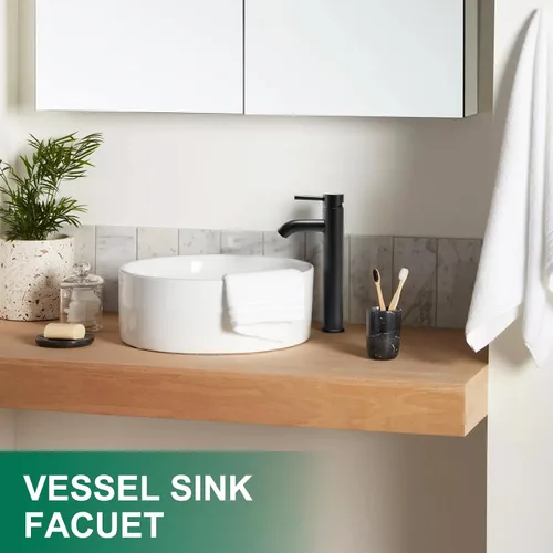 Vista 6 de VOTON Grifo para fregadero de buque, cromo, moderno, alto, grifos de baño, una sola manija, un agujero, Rv, lavabo, lavabo de baño