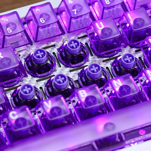 Vista 5 de UFO Phantom - Interruptor de teclado magnético morado, sonido amortiguado lineal, interruptores de juego efecto Hall, presión de 40 gf, viaje