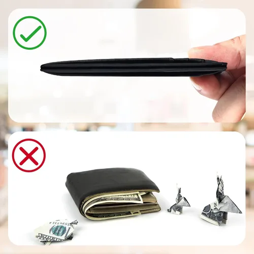 Vista 35 de Cartera Chelmon Slim RFID - Cartera de bolsillo frontal minimalista para tarjetas de crédito delgadas