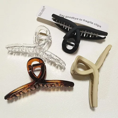 Vista 23 de Pinzas para el cabello de 4.3 pulgadas, grandes, antideslizantes, grandes mate, clip de mariposa para cabello fino y grueso, paquete de 4