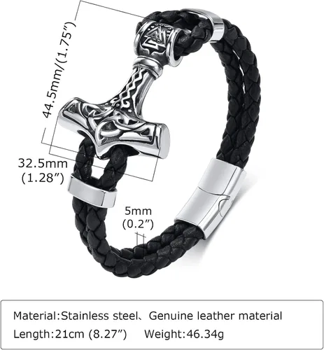 Vista 6 de Pulsera vikinga nórdica Pulsera de acero inoxidable para hombre, pulsera de flecha vikinga nórdica para hombre, amuleto de protección pagana