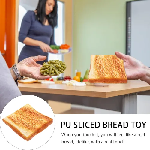 Vista 7 de ULTECHNOVO 2 piezas de manualidades para el hogar, vacaciones, accesorios realistas, tostadas, panadería, simulación, adorno de imitación