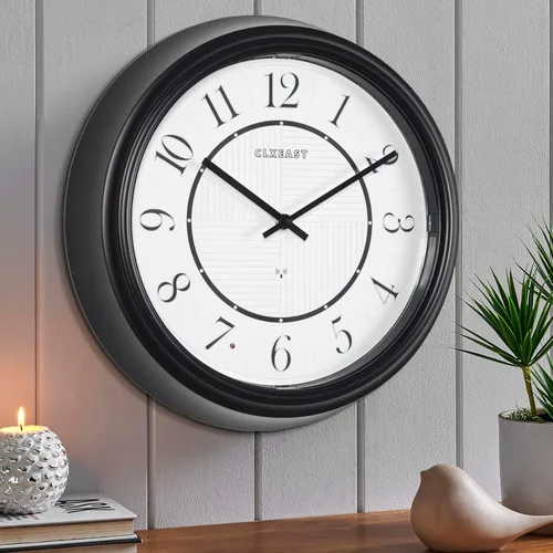 Vista 7 de CLXEAST Reloj de pared atómico iluminado/al aire libre de 14" resistente al