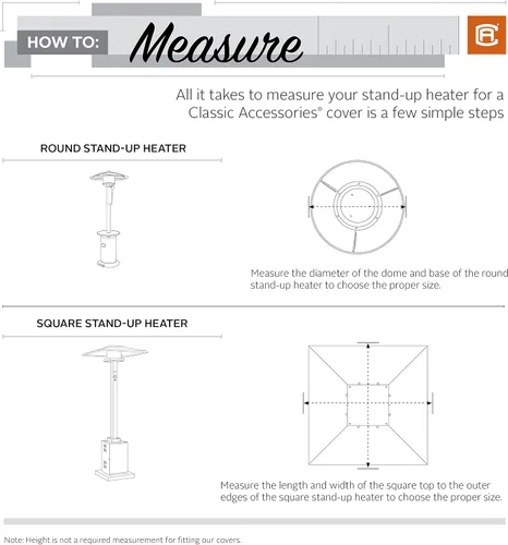 Vista 8 de Classic Accessories Cubierta redonda resistente al agua para calentador de patio de 34 pulgadas, fundas para muebles de patio