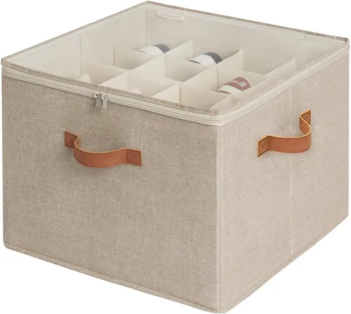 Vista 11 de Organizador de zapatos StorageWorks para clóset, cabe hasta 16 pares, contenedores de almacenamiento para zapatos con divisores ajustables y Beige