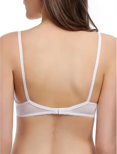 Vista 7 de Deyllo - Brasier sexy de copa media, malla transparente y sin forro, con encaje y aros para mujer