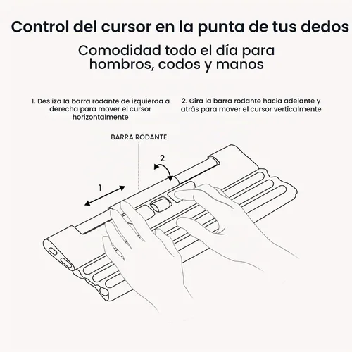 Vista 6 de Contour Rollermouse Go - Mouse inalámbrico portátil para alivio del túnel carpiano, ratón compacto con Bluetooth y USB, diseño ambidiestro de 5