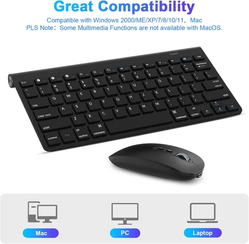Vista 6 de cimetech Teclado y mouse Bluetooth para Mac, combo de teclado y mouse ultra delgado, teclado y mouse inalámbricos para Mac, MacBook ProAir, Mac