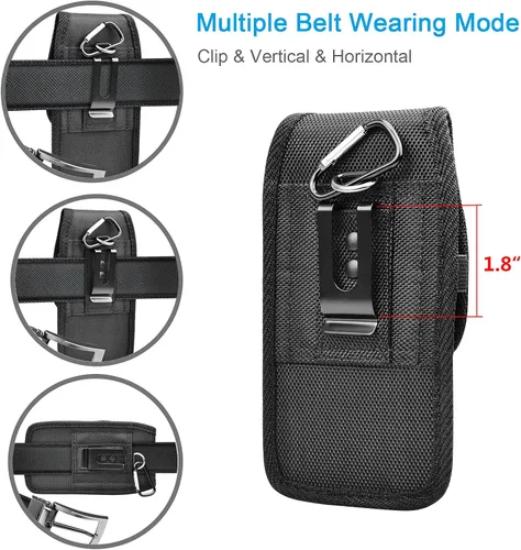Vista 12 de Funda de nailon para teléfono celular con clip, para Samsung Galaxy S26 S25 FE S24 S22 S21 S20 A37 5G A17 A36 A16 A55 A35 A15 A26 A56 Note 20 10