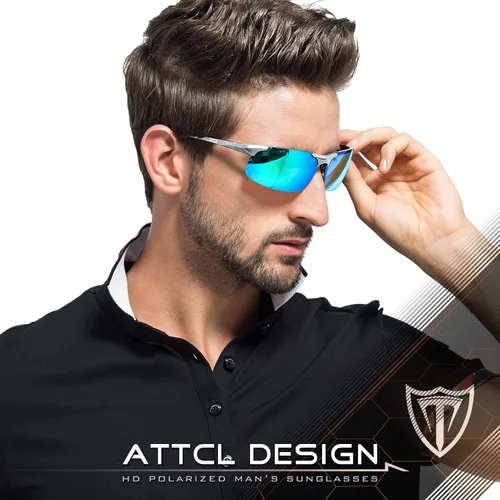 Vista 2 de ATTCL Gafas de sol polarizadas de conducción de moda para hombres - Marco ultraligero de metal Al-Mg