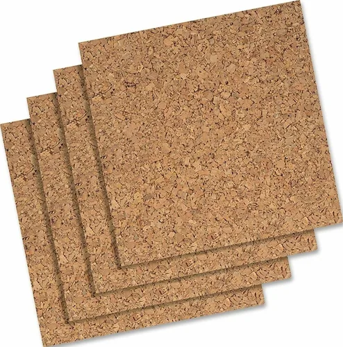 Vista 8 de Cuarteto de placas de corcho, paneles de corcho para tablero de anuncios 12 x 12 x 3/8 pulgadas, marrón oscuro, paquete de 4 (101)