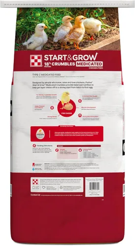 Vista 2 de Purina Comience y crezca Nutricionalmente Completo Alimento Medicado Crumbles Bolsa de 25 libras (25 libras)