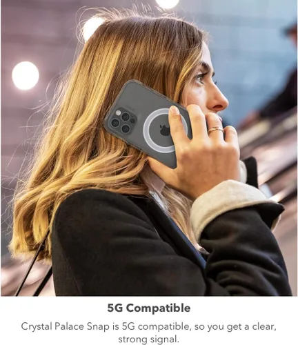 Vista 6 de ZAGG Gear4 Crystal Palace Snap - Funda transparente contra impactos con compatibilidad MagSafe para Apple 12 Pro Max