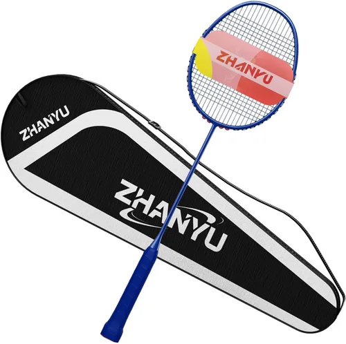 Vista 14 de Raqueta de bádminton, raquetas de bádminton, ofensivas y defensivas, ligeras de fibra de carbono de 2.65 oz de una sola pieza, moldeadas