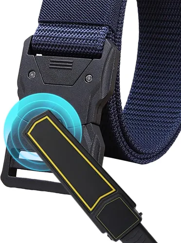 Vista 6 de Cinturón táctico para hombres, cinturón casual de nailon para senderismo, trabajo, liberación rápida al aire libre