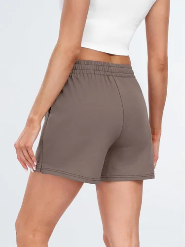 Vista 103 de AUTOMET Pantalones cortos deportivos para mujer, estilo casual, con cordón, cómodos, elásticos, de cintura alta, con bolsillos