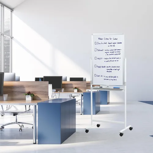 Vista 9 de VIVO Móvil 24 x 36 pulgadas, pizarra blanca de borrado en seco de doble cara, soporte de aluminio rodante, magnético, CART-WB24A