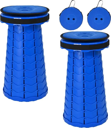 Vista 15 de Taburete plegable portátil, paquete de 2 con cojín, 400 libras