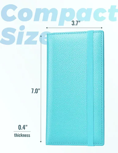 Vista 3 de Yarnic Funda para chequera personal, soporte para chequera con soporte para bolígrafo y divisor de plástico transparente integrado para cheques