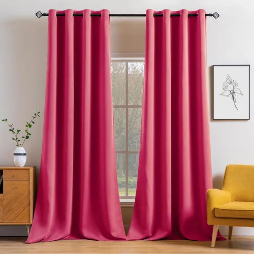 Vista 116 de MIULEE Cortinas opacas para dormitorio o sala de estar, juego de 2 paneles de cortina para ventana con aislamiento térmico y bloqueo de luz