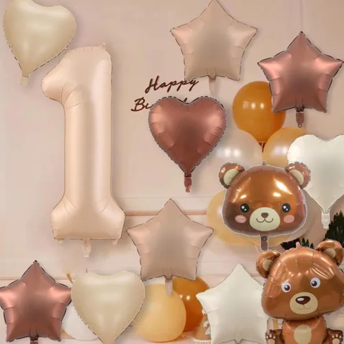 Vista 5 de 23 globos de oso, globos de 40 pulgadas, globos de oso de peluche de 40 pulgadas, globos de cumpleaños, globos de aluminio de animales para Caramelo