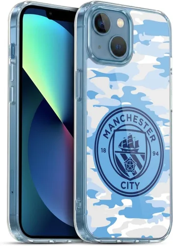 Vista 201 de Head Case Designs Funda de gel con licencia oficial del Manchester City Man City FC Blue Moon Badge Camou [protección de grado militar] compatible