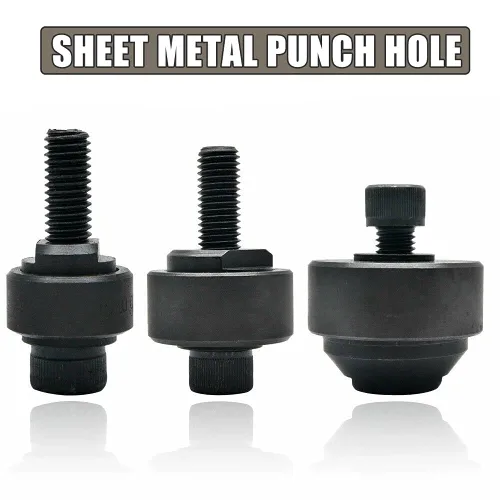 Vista 6 de Perforadora de chapa metálica de 0.748 in/0.75 pulgadas, cortador de agujero hexagonal de metal para fregadero, acero inoxidable, placa de acero, 1