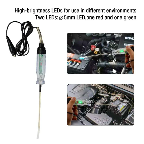 Vista 4 de allsun Probador de circuito audible automático, cable de perforación de cable de 6 a 12 V CC, luz de prueba de voltaje resistente, probador de luz