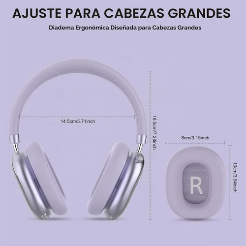 Vista 8 de Auriculares híbridos con cancelación activa de ruido sobre la oreja Púrpura