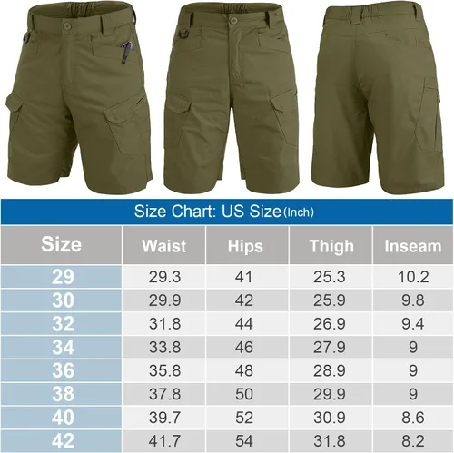Vista 5 de Jessie Kidden Pantalones cortos tácticos para hombre, elásticos, para exteriores, resistentes al desgaste, rasgaduras, parada, trabajo, senderismo