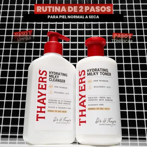 Vista 4 de THAYERS Limpiador Facial Hidratante Lechoso con Hongo de Nieve Tremella y Ácido Hialurónico, Lavado Facial Suave Recomendado por Dermatólogos