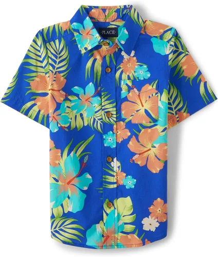 Vista 30 de The Children's Place - Camisa de manga corta con botones para niños grandes