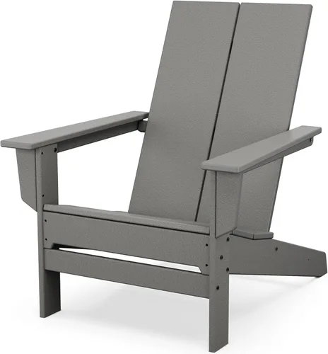Vista 14 de POLYWOOD - Silla plegable contemporánea moderna Adirondack en gris pizarra Plegable Gris Pizarra
