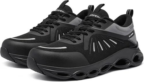 Vista 7 de LARNMERN Steel Toe Shoes for Men Lightwight Comfortable Snkeakers Breathable Indestructible Work Shoes