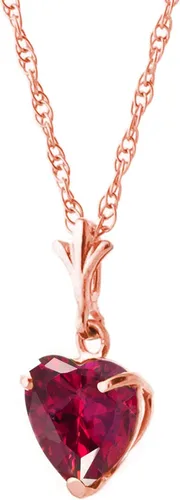 Vista 3 de Galaxy Gold GG Collar de oro rosa macizo de 14 quilates con forma de corazón de rubí hecho a mano con oro macizo y piedra preciosa auténtica.
