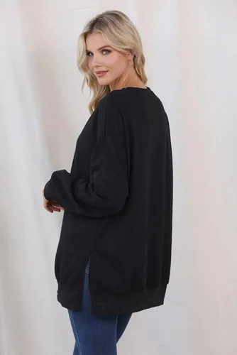 Vista 31 de SHEWIN Sudadera casual de manga larga con cuello redondo para mujer, ligera, holgada