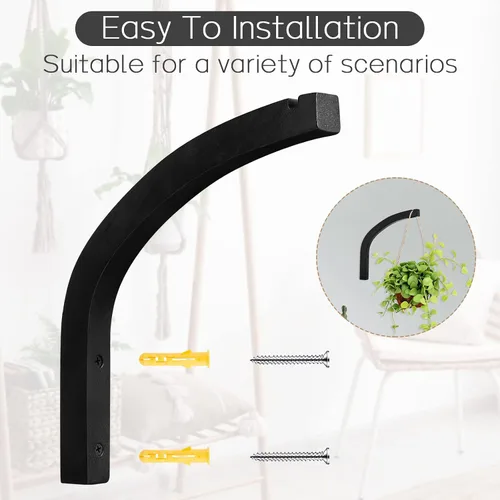 Vista 4 de Juexica 4 Piezas Colgador de Plantas de Madera, Ganchos Colgantes para Plantas de 8 Pulgadas para Interiores y Exteriores, Soportes de Ganchos