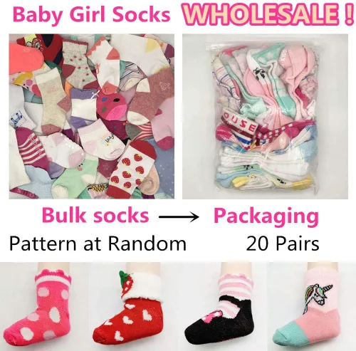 Vista 3 de 20 pares de calcetines para bebés, niños y niñas, de algodón (patrón al azar)