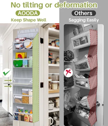 Vista 3 de AOODA Organizador para colgar sobre la puerta, organizador colgante de puerta de armario de gran capacidad, bolsillos profundos transparentes
