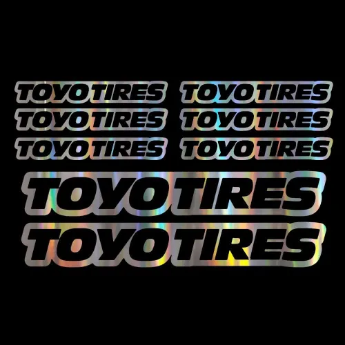 Vista 2 de Juego de calcomanías para TOYO TIRES - Juego de calcomanías de vinilo con logotipo gráfico de calidad (negro)