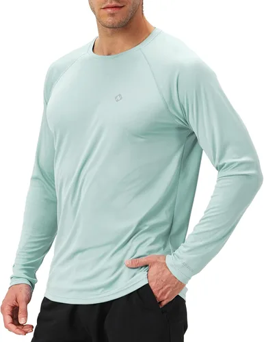 Vista 11 de NAVISKIN Camisas de protección solar UPF 50+ para hombre, de manga larga, de secado rápido, ligeras Negro