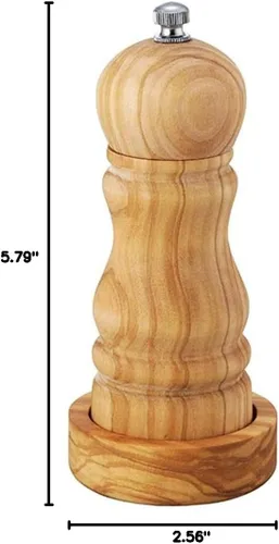 Vista 2 de Sato Metal Kogyo SALUS Olive Pepper Mill, Wooden