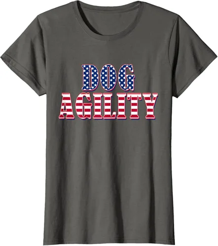 Vista 6 de Dog Agility American Flag - Camiseta de agilidad para perros, Negro