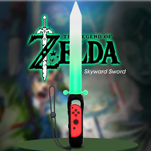 Vista 4 de ECHZOVE Espada de juego LED para Nintendo Switch Joy-Con y compatible con Nintendo Switch Sports, agarre de mano para Skyward Sword Switch Game