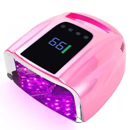 Vista 13 de Lámpara de uñas LED UV recargable de 96 W, luz UV inalámbrica para uñas con pantalla LCD, sensor automático, 4 ajustes de temporizador y secador
