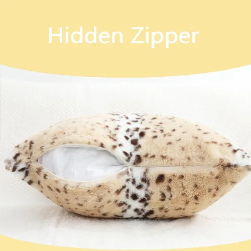 Vista 7 de Fundas de almohada esponjosas con estampado de leopardo de nieve y guepardo, fundas de cojín de piel de animal esponjosa, fundas de almohada