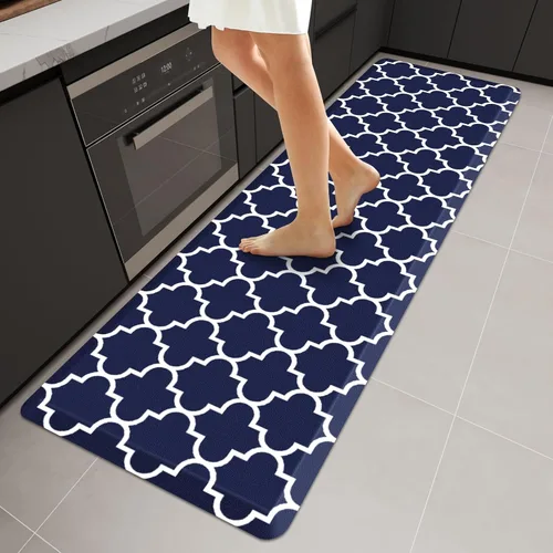 Vista 8 de WISELIFE Tapete de cocina acolchado antifatiga, 17.3 x 28 pulgadas, antideslizante, resistente, de PVC, ergonómico, impermeable, cómodo